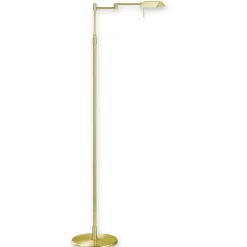 Aantrekkelijke LED vloerlamp FINN, messing mat