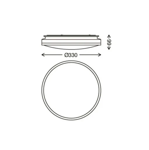 Acorus LED plafondlamp, IP44, sterdecor, Ø 33 cm