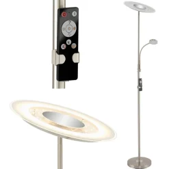 Agiled LED uplighter, nikkel, dimbaar, CCT, 32 W