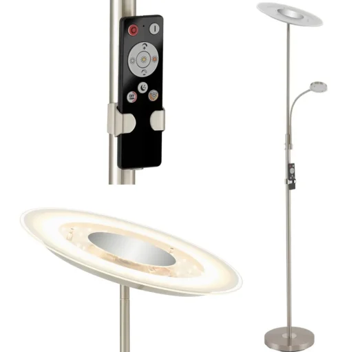 Agiled LED uplighter, nikkel, dimbaar, CCT, 32 W