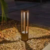 Agra LED tuinpadverlichting, roestbruin, aluminium/glas, hoogte 65 cm