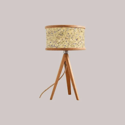 ALMUT 2610 tafellamp, hooi met blauwe korenbloemen