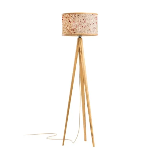 ALMUT 2610 vloerlamp, hooi met rode rozenblaadjes