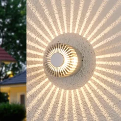 Alu-gekleurde outdoor wandlamp Lennias met LED