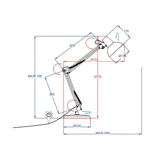 Aluminor Calypsa bureaulamp, wit