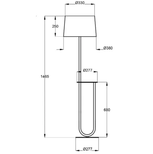 Aluminor Duo vloerlamp met legtafel