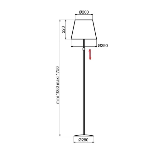 Aluminor Store vloerlamp, zwart/zwart
