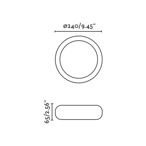 Anga LED buiten plafondlamp, donkergrijs, beton, Ø 24 cm