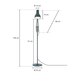 Anglepoise Type 75 vloerlamp leigrijs