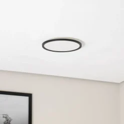 Aqua LED paneel, Ø 30 cm, zwart, metaal/kunststof, CCT dimbaar