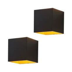 Arcchio Aldrina LED wandlamp, zwart, set van 2