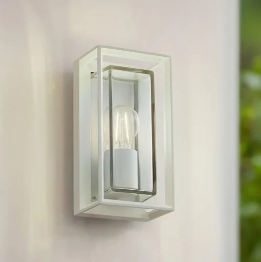 Arcchio buitenwandlamp Ismera, wit, IP65, glas, E27