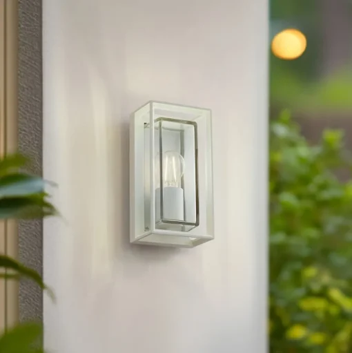 Arcchio buitenwandlamp Ismera, wit, IP65, glas, E27