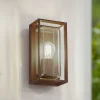 Arcchio buitenwandlamp Ismera, roestkleurig, IP65, glas, E27