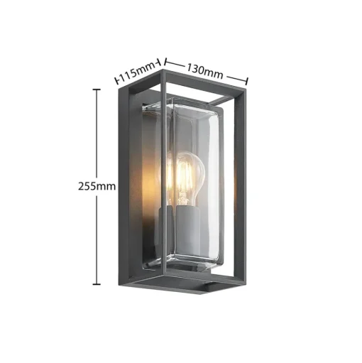 Arcchio buitenwandlamp Ismera, 25 cm, antraciet, sensor