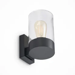 Arcchio buitenwandlamp Liljana, zwart, 21 cm, IP65, glas