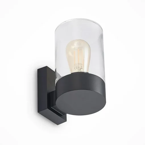 Arcchio buitenwandlamp Liljana, zwart, 21 cm, IP65, glas
