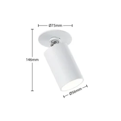Arcchio Davin inbouwspot, cilinder, wit
