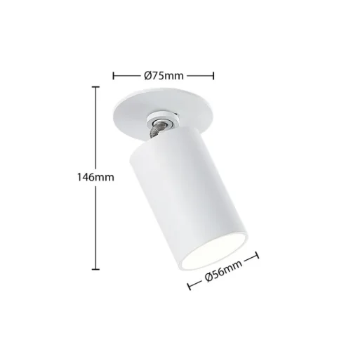 Arcchio Davin inbouwspot, cilinder, wit