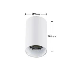 Arcchio Downlight Brinja, wit, metaal, Ø 6 cm, rond, GU10