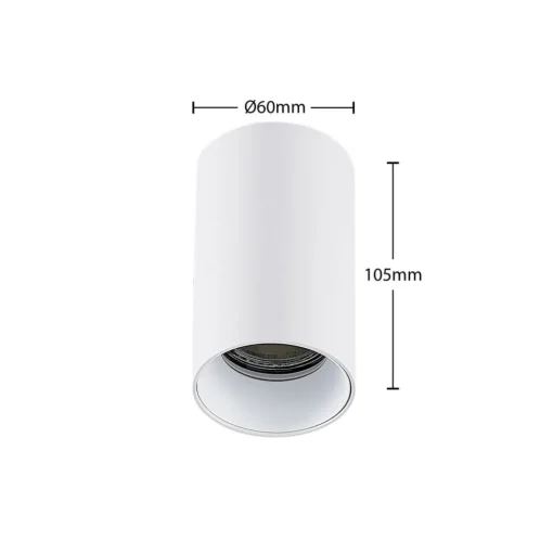 Arcchio Downlight Brinja, wit, metaal, Ø 6 cm, rond, GU10