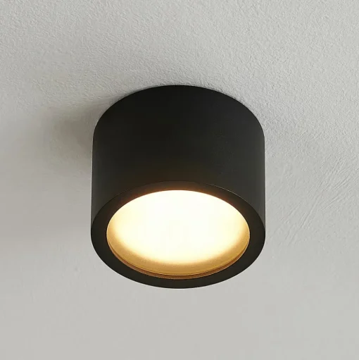 Arcchio downlight Nieva, GX53, zwart, rond, Ø 10cm, metaal