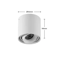 Arcchio downlight Walza, wit, metaal, Ø 9,3cm, GU10