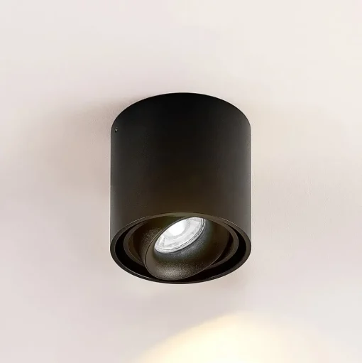 Arcchio downlight Walza, zwart, metaal, Ø 9,3cm, GU10
