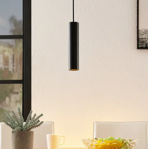 Arcchio Ejona hanglamp, hoogte 35 cm, zwart, aluminium