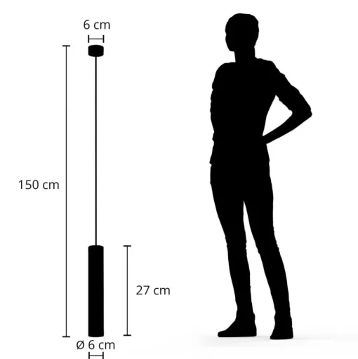 Arcchio Ejona hanglamp, hoogte 35 cm, zwart, aluminium