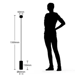 Arcchio Ejona hanglamp, hoogte 15 cm, zwart, metaal