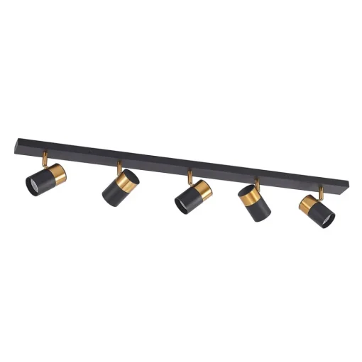 Arcchio Evaro spot, gouden ring achter, 5 -lamps