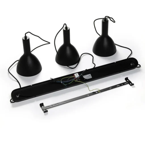 Arcchio hanglamp Cosmina, 3-lamps, lengte 90 cm, zwart