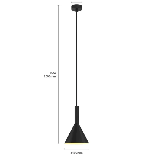 Arcchio hanglamp Tadej, zwart-wit, Ø 19 cm, metaal, E27