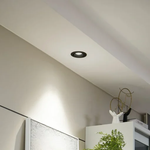 Arcchio Harcos LED downlight, zwart, Ø 11 cm, 4.000K