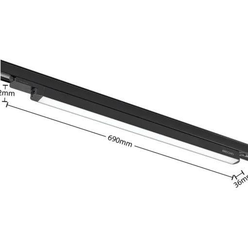 Arcchio Harlow LED track light, zwart, 69 cm, 4.000 K