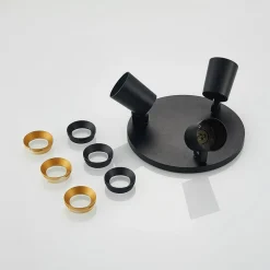 Arcchio Iavo plafondspot, rond, 3-lamps, zwart