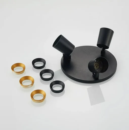 Arcchio Iavo plafondspot, rond, 3-lamps, zwart