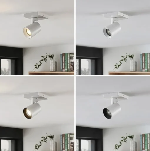 Arcchio Iavo spot, hoekig, wit, 1-lamp