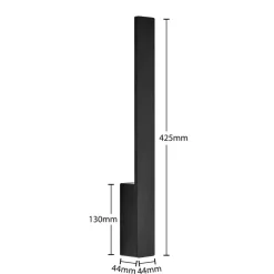 Arcchio Ivano LED wandlamp, 42,5 cm, zwart, metaal