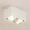 Arcchio Kubika downlight, 19 cm, wit, 2-lamps, metaal