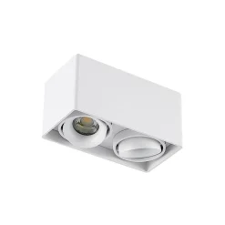 Arcchio Kubika downlight, 19 cm, wit, 2-lamps, metaal