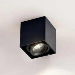 Arcchio Kubika downlight, 9 cm, zwart, 1-lamp, metaal