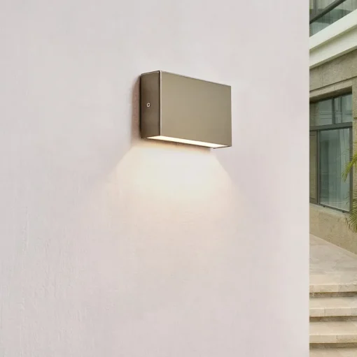 Arcchio LED buiten wandlamp Karline, 530 lm, roestvrij staal, IP65