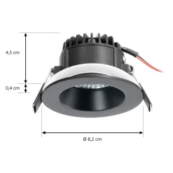 Arcchio LED downlight Aryx, zwart, 3.000K