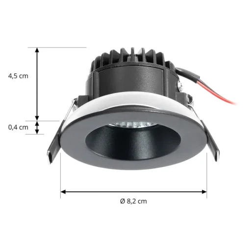 Arcchio LED downlight Aryx, zwart, 3.000K