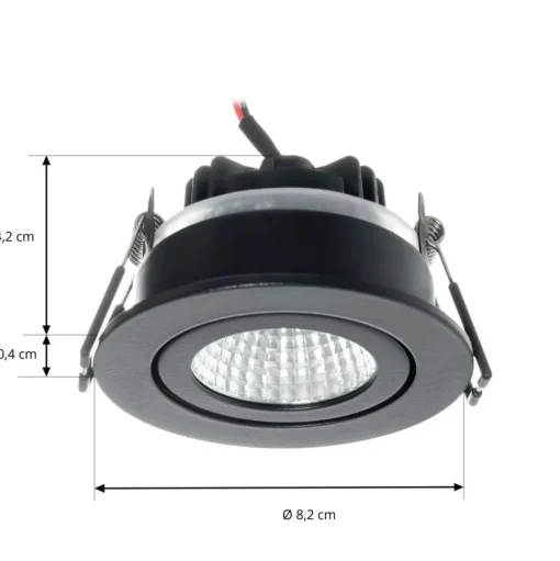 Arcchio LED downlight Jyra, zwart, 4.000K