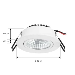 Arcchio LED downlight Zarik, wit, 2.700K
