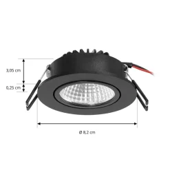 Arcchio LED downlight Zarik, zwart, 4.000K