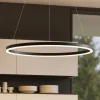 Arcchio LED hanglamp Albiona, zwart, 1 ring, Ø 80 cm